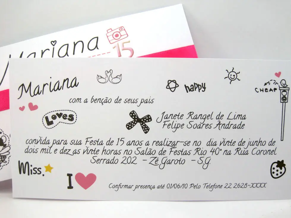 Convite de 15 Anos - Mariana