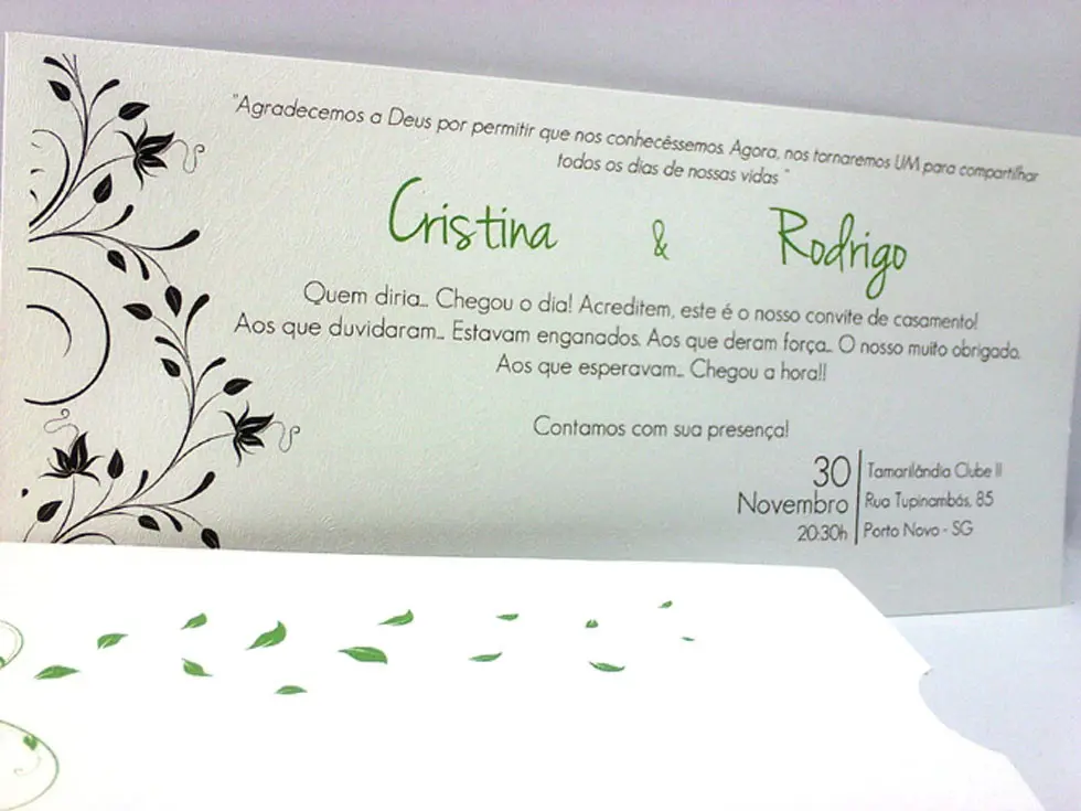 Convite de Casamento - Green